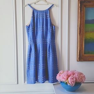 Eliza J Fit and Flare Dress. Periwinkle Blue in Size 16